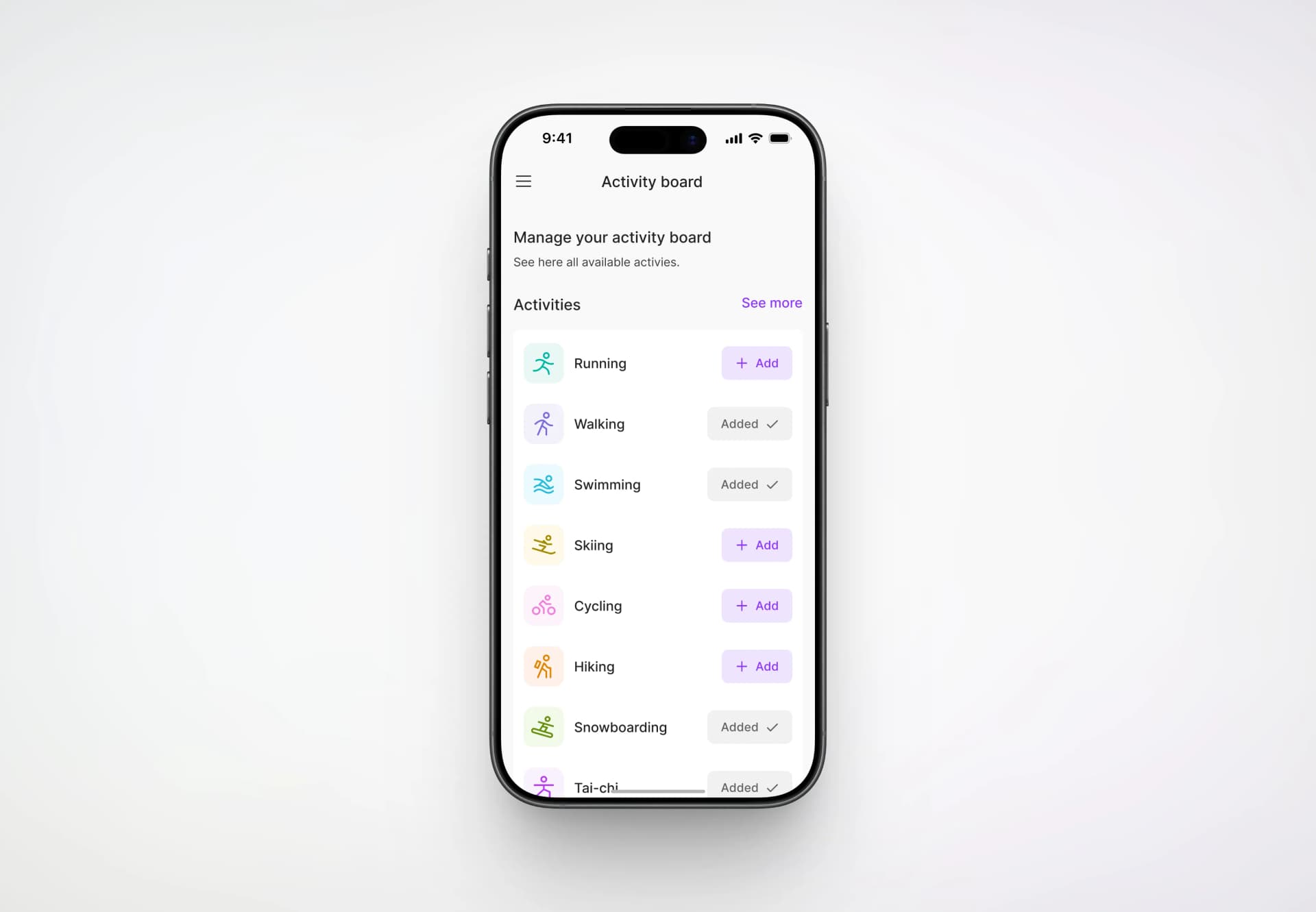 Mobile activity tracking screen designed with OutSystems UI Kit 2025