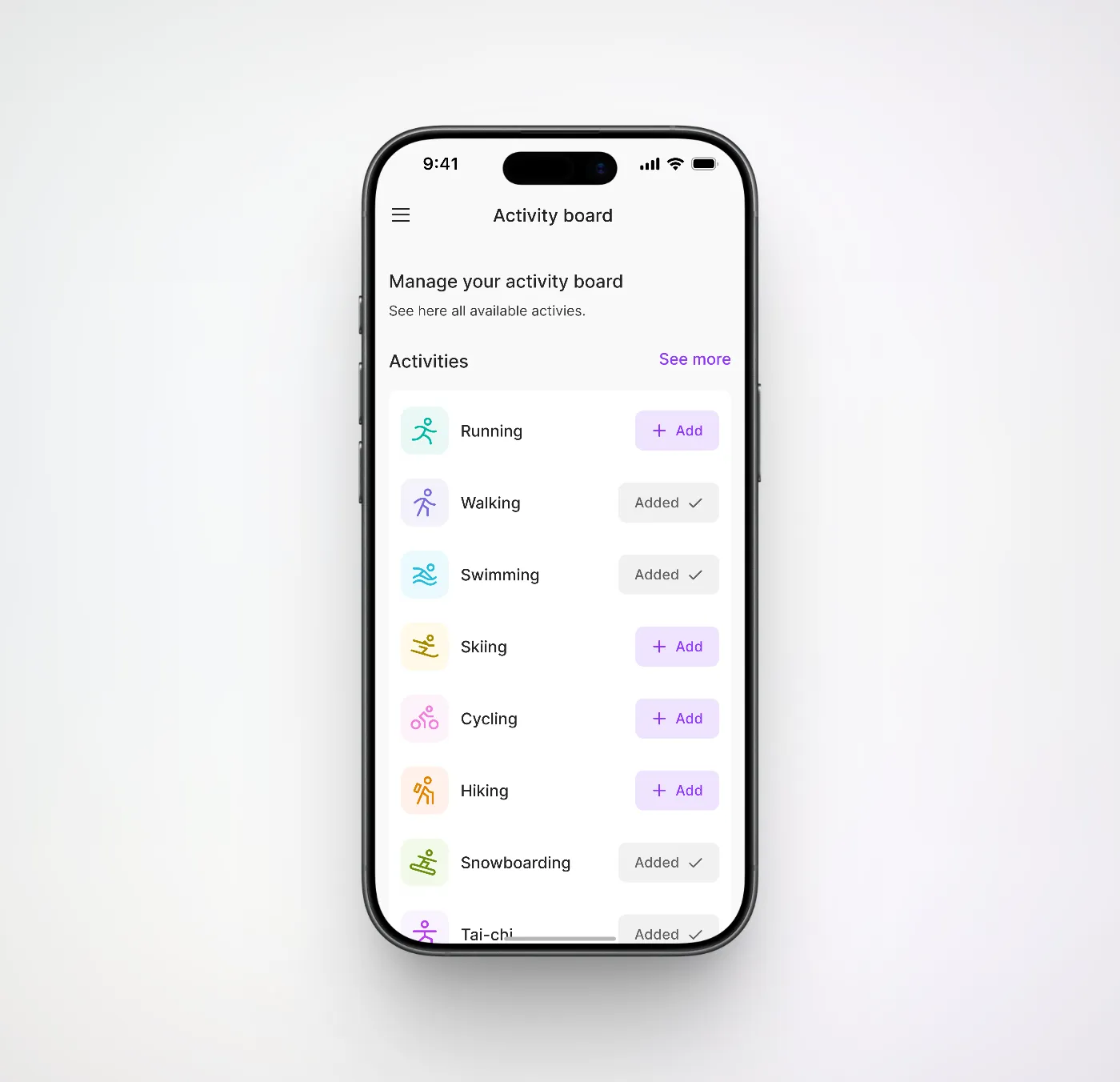 Mobile activity tracking screen designed with OutSystems UI Kit 2025